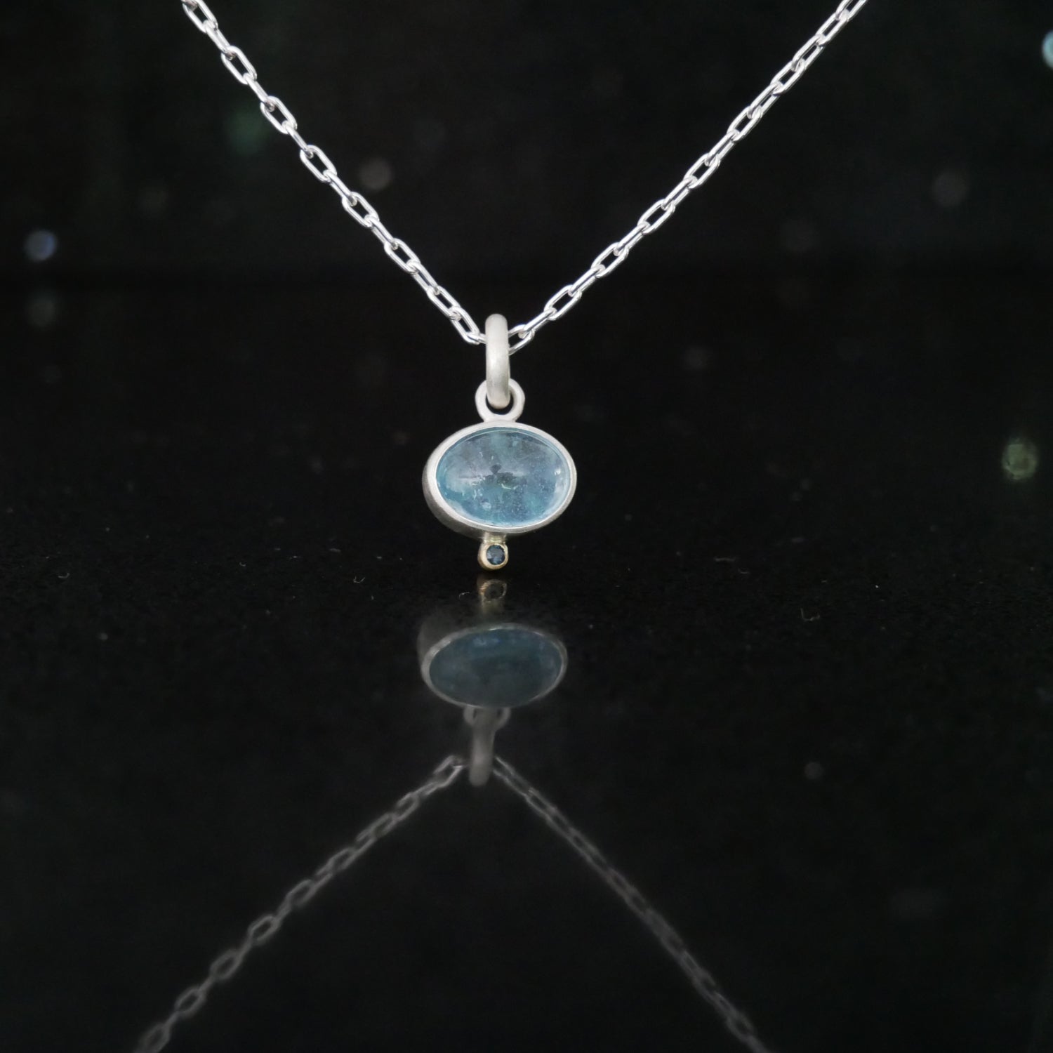 topaz necklace on link chain