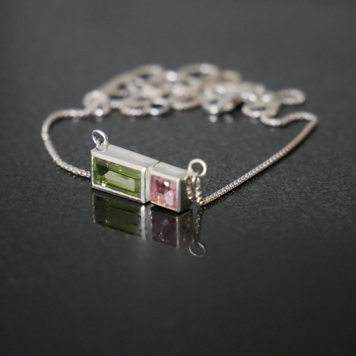 Peridot and tourmaline necklace