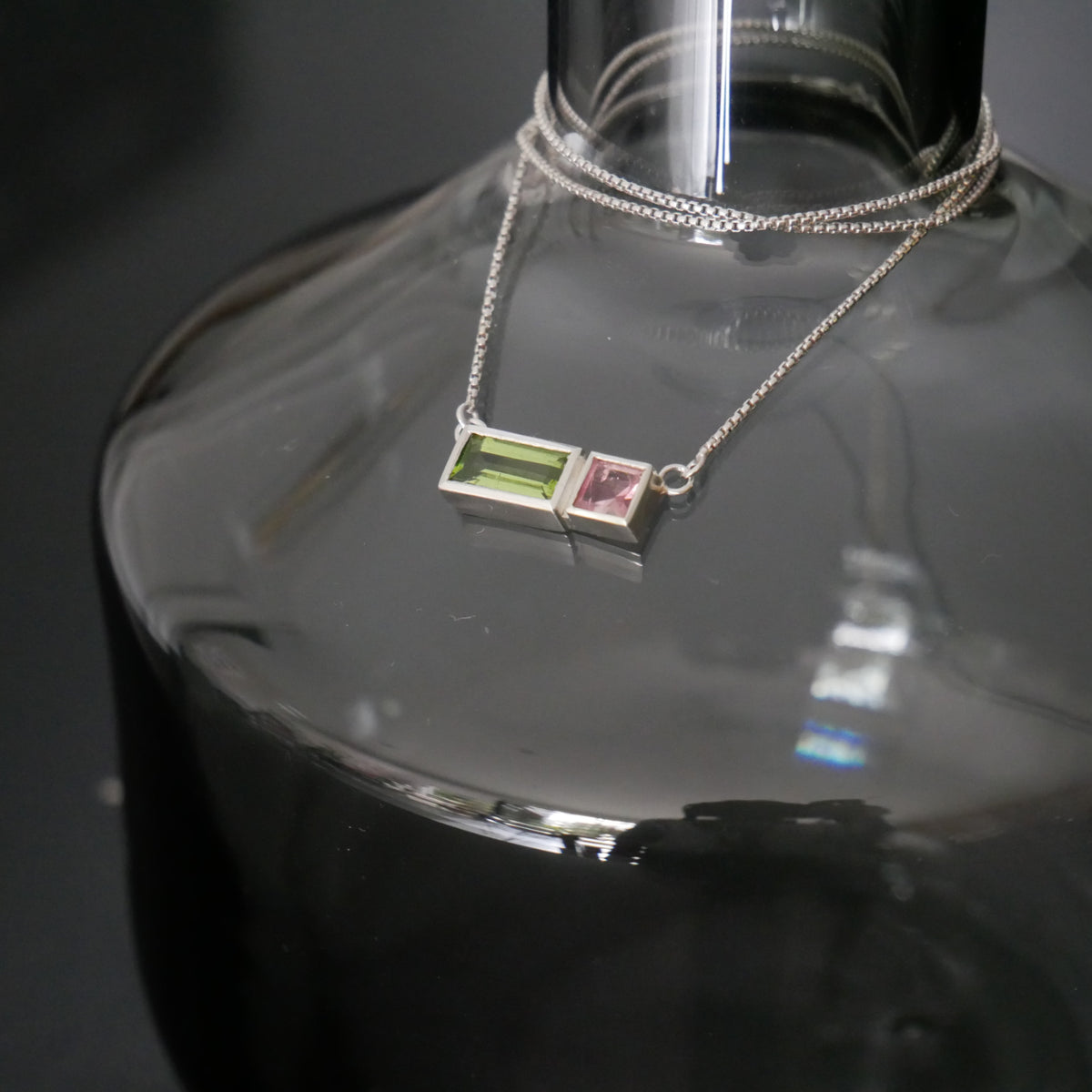 Peridot and tourmaline necklace