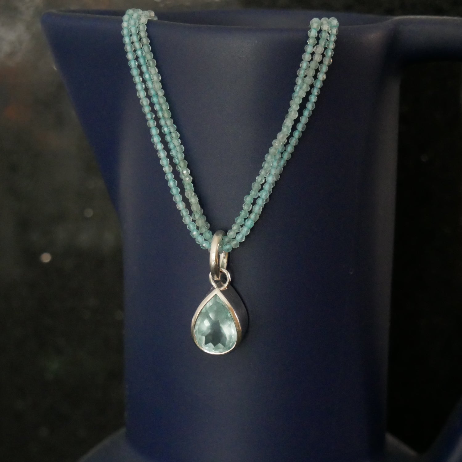 silver aquamarine pendant