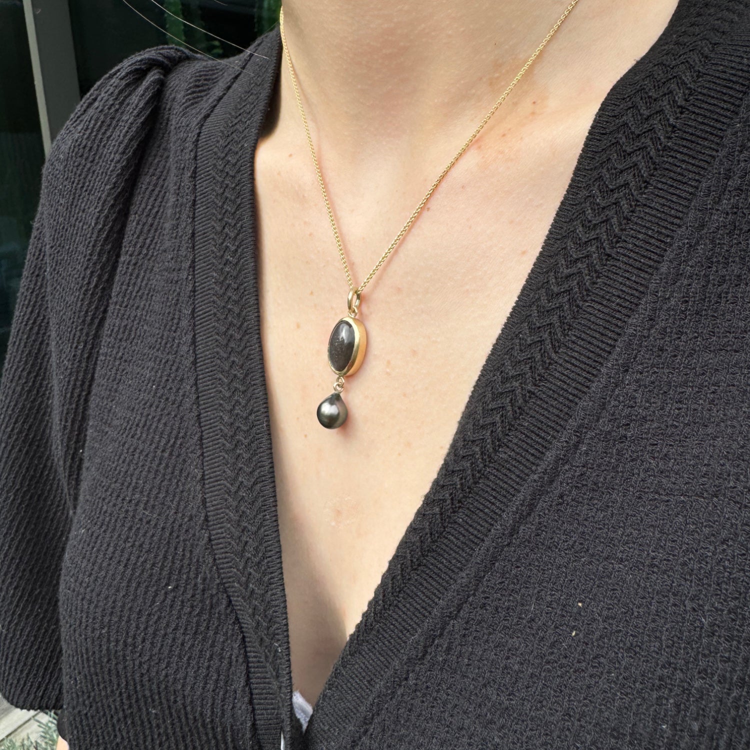 black moonstone necklace