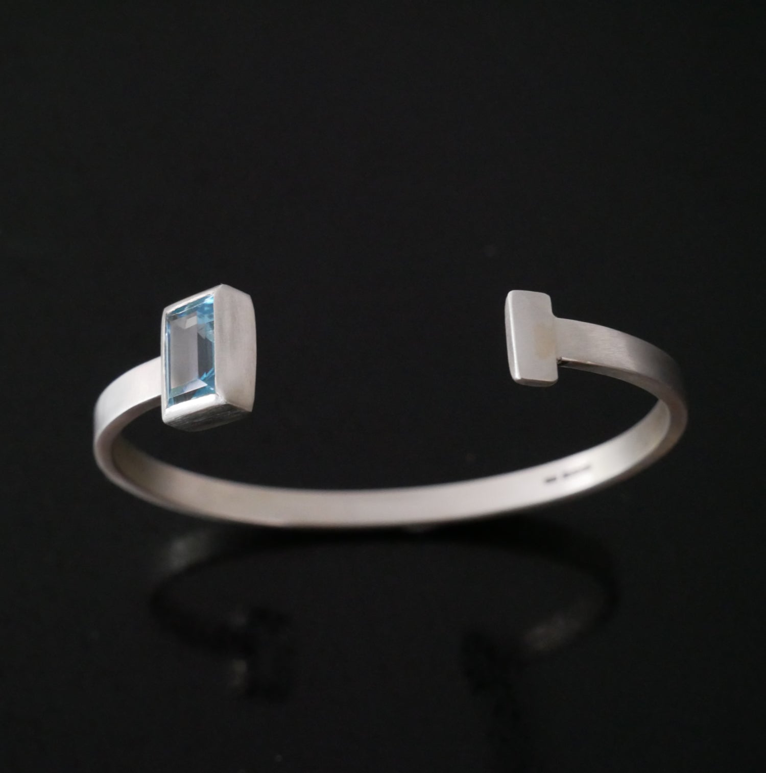 baguette sky blue Topaz cuff