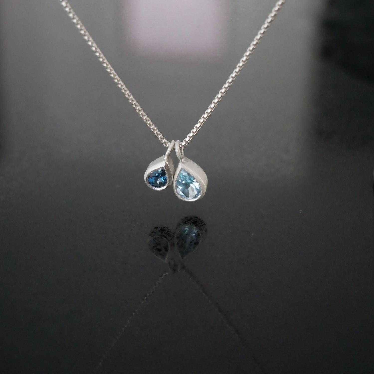 Topaz double drop  pendant