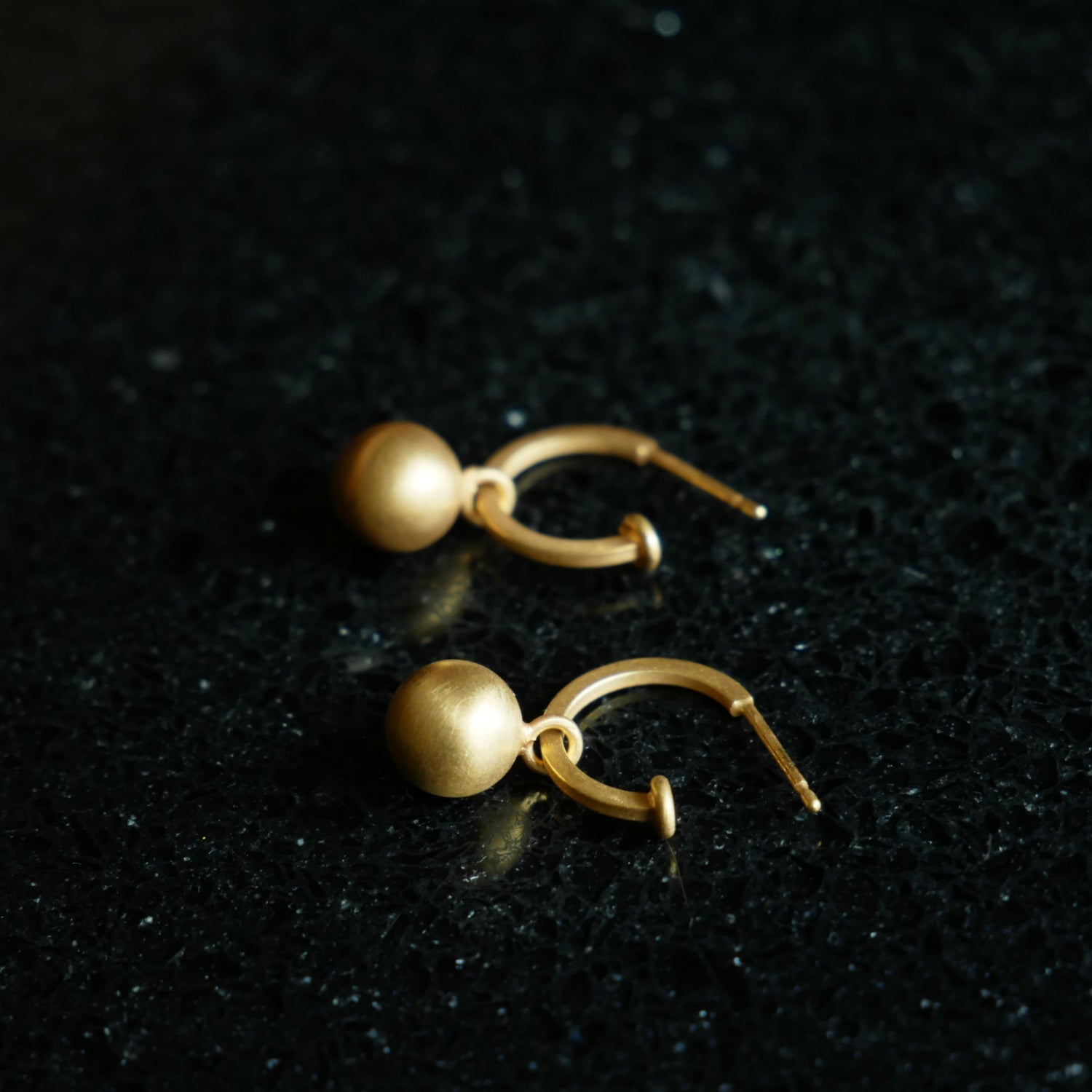 gold plated hoop and ball earrings