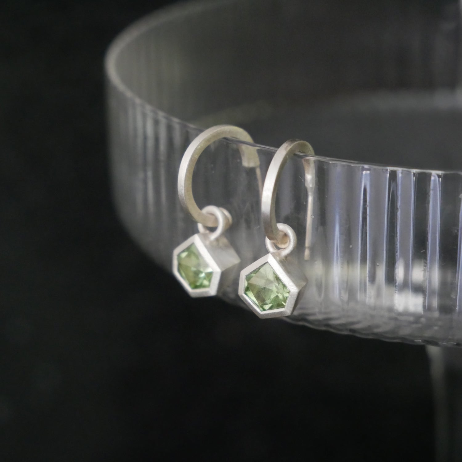 peridot hoop earrings