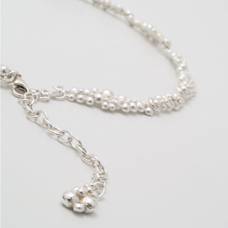 silver beaded necklace