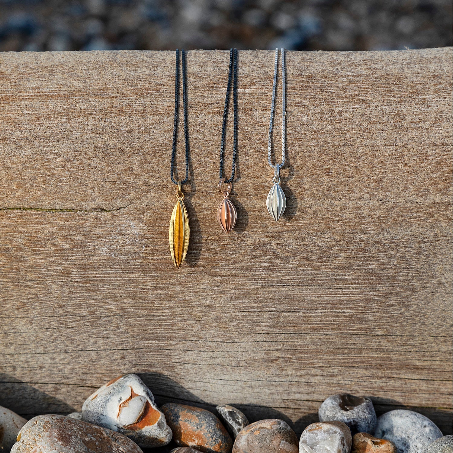 Gold Vermeil medium pod necklace