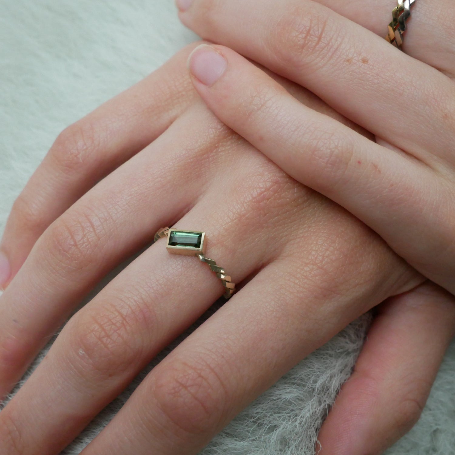 delicate gold tourmaline ring