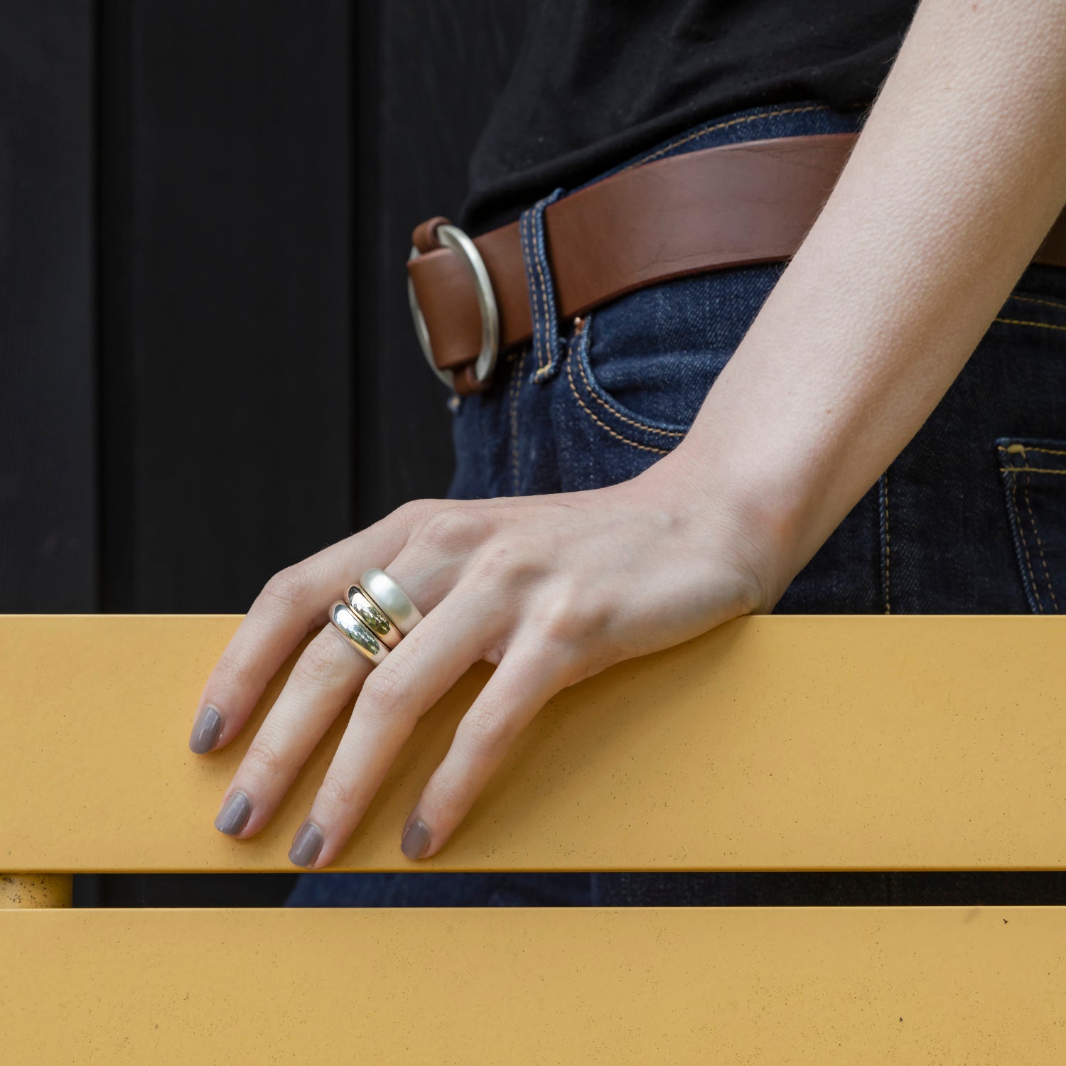 stackable chunky plain rings