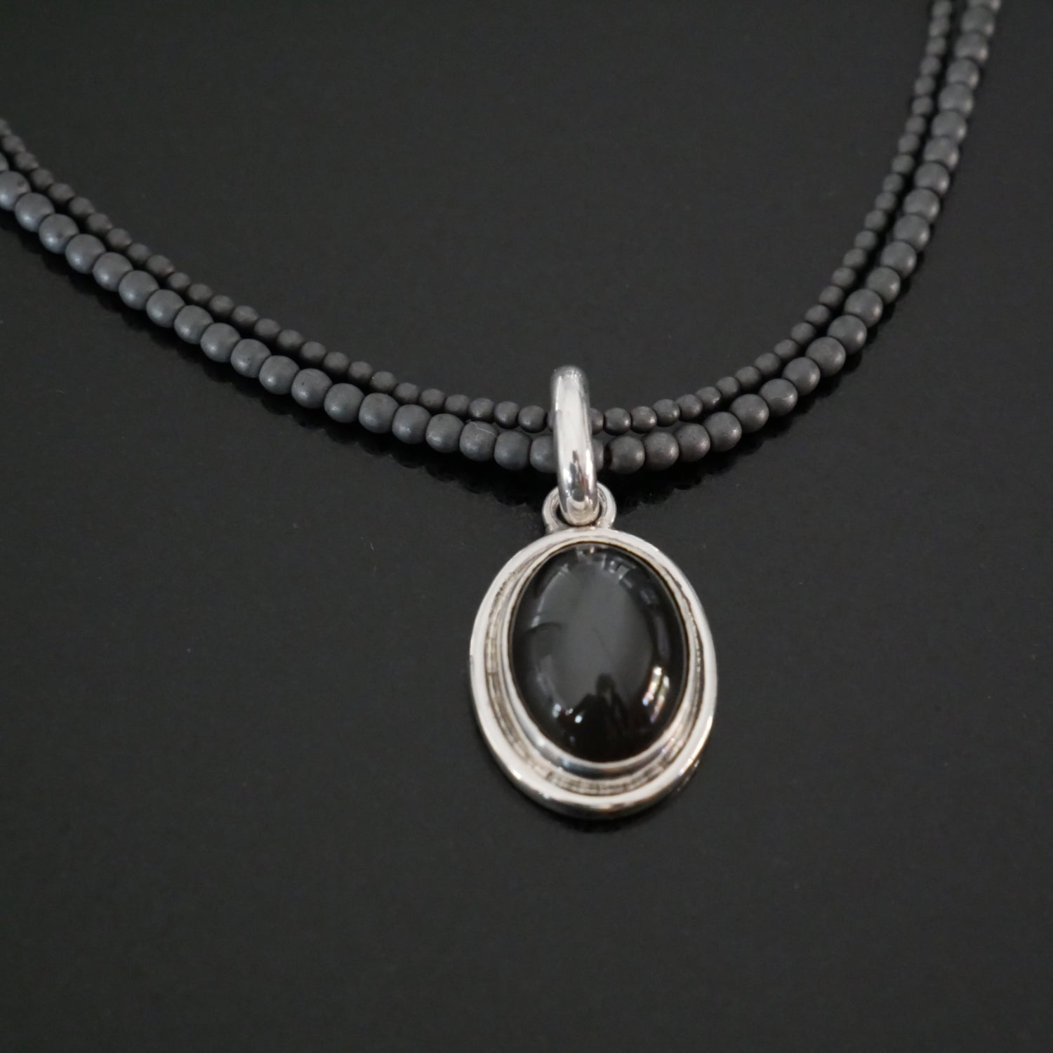 large black moonstone pendant