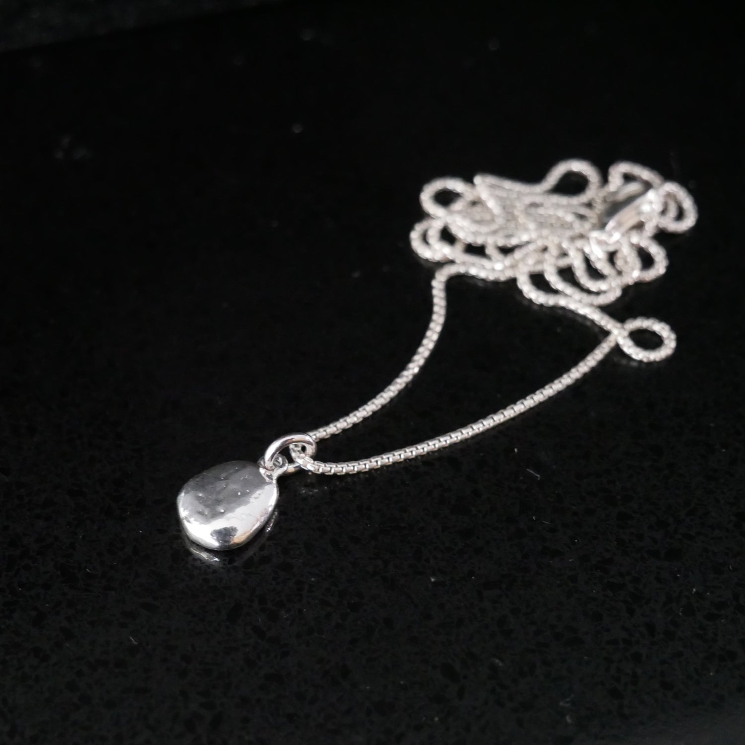 silver pebble necklace