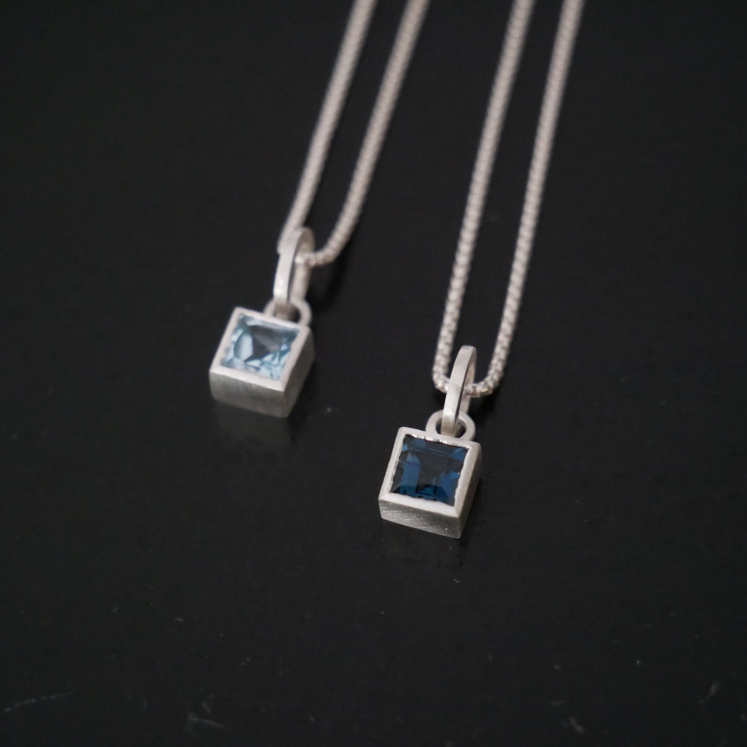 tiny square topaz pendant