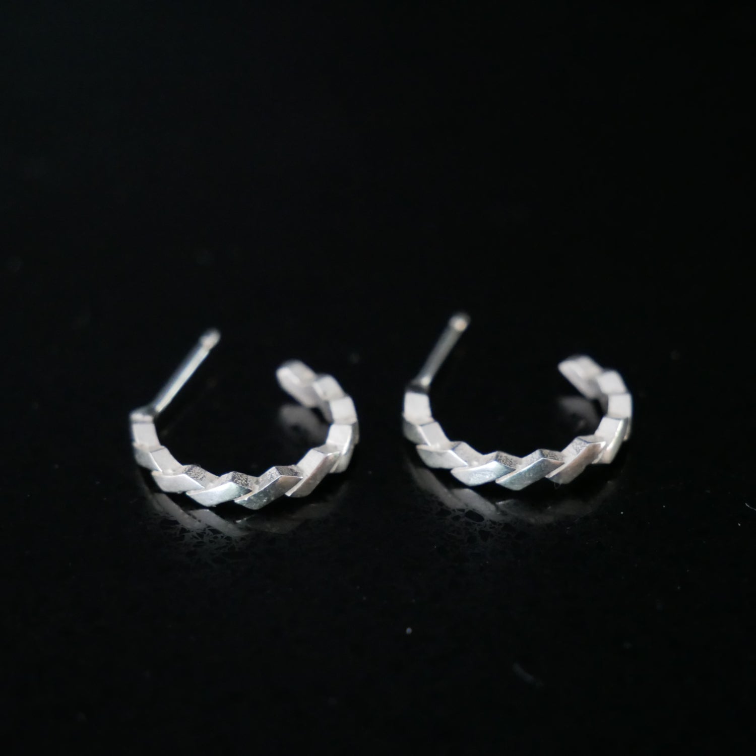 brick tile hoop earring