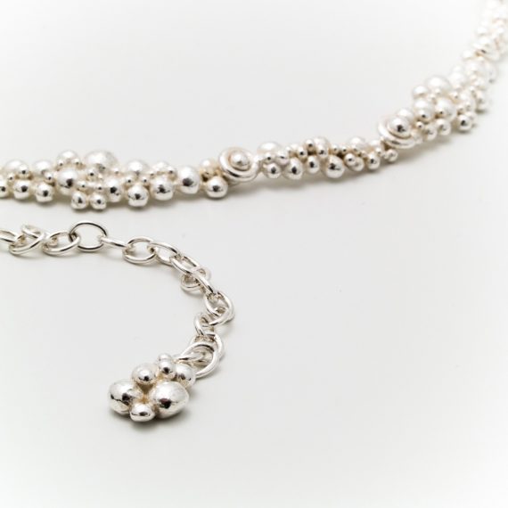 silver beaded continuous necklace