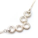 silver 5 beaded ring small necklace
