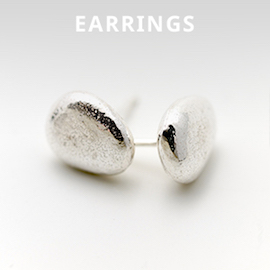 silver pebble earrings