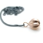 Rose gold plated little gem necklace on oxidised chain