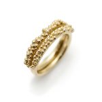 9ct gold beaded rings