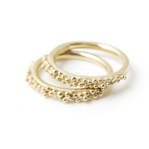 9ct gold beaded rings