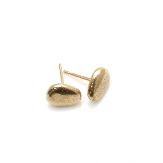 9ct solid gold pebble stud earrings