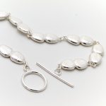 Silver continuous pebble bracelet