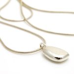 silver oval pebble necklace