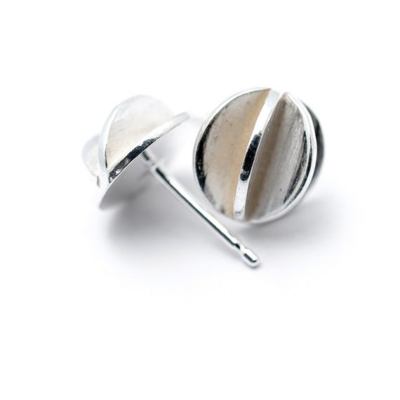 Small round pod stud earring