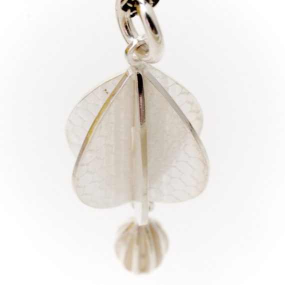 Silver constructed pod drop necklace with additional pod drop