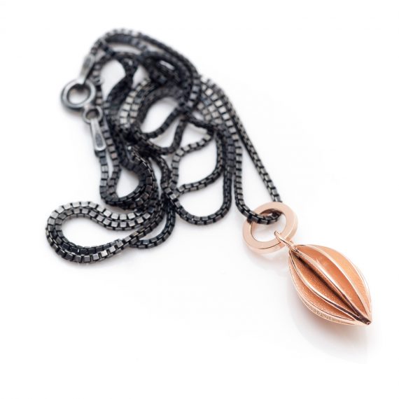 Rose gold plated pod necklace