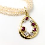 Diamond and Ruby 18ct gold pendant