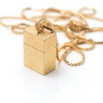micro 18ct gold wearable box pendants