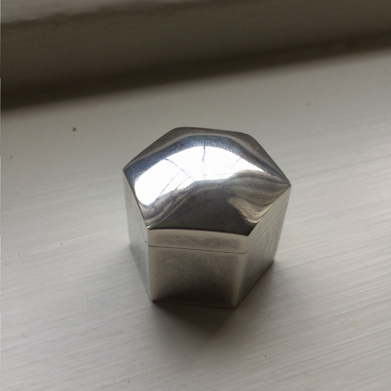 silver hexagonal box