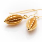 Gold Vermeil pod drop earrings