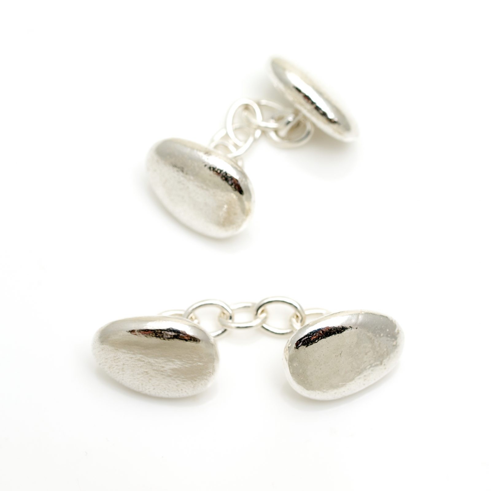 silver pebble cufflinks