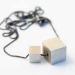 small silver cube necklace