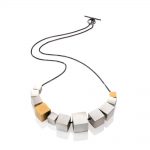 Cube necklace with gold vermeil cube