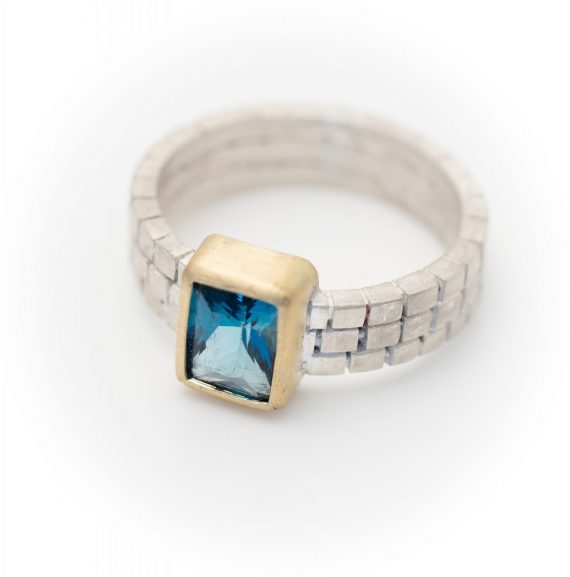 cube ring with Topaz