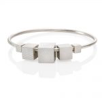 silver bangle with 5 moveable cubes
