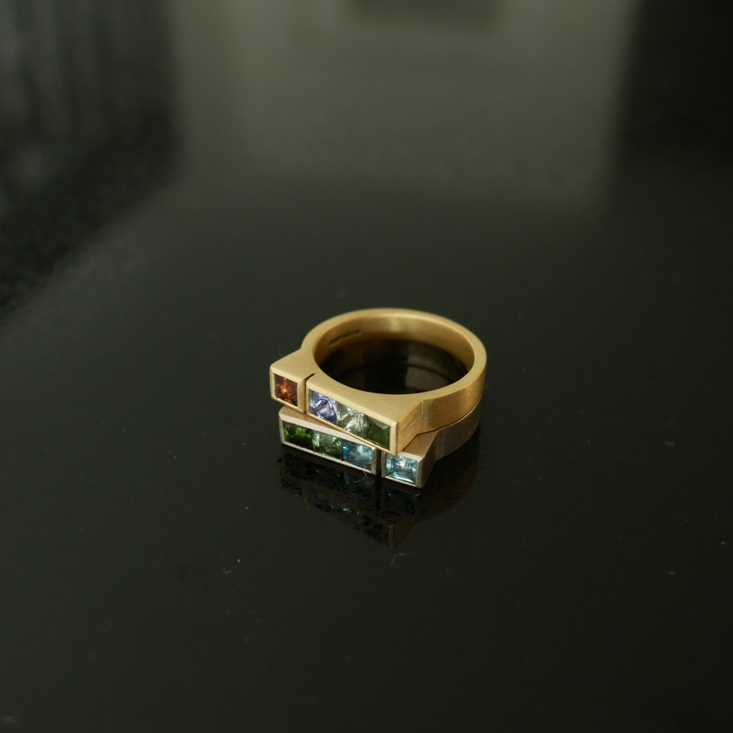 18ct gold architect rings
