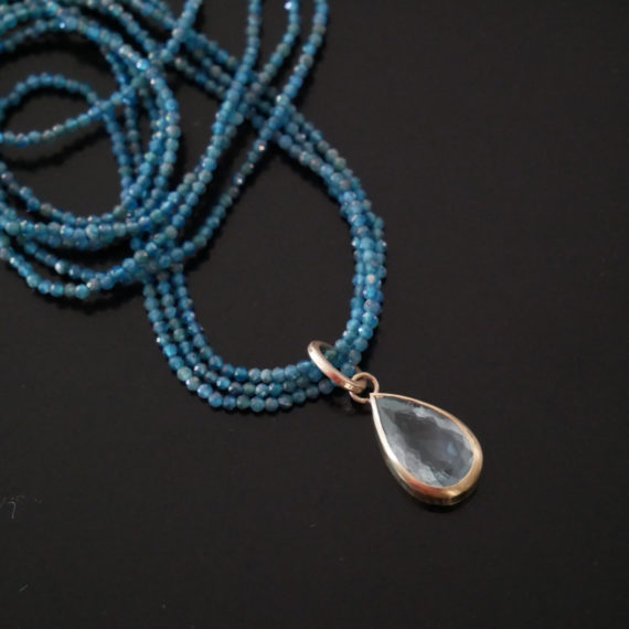 Aquamarine and apatite necklace