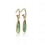 18ct gold hoop earrings with tourmalines drops