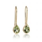 18ct gold peridot drop earrings