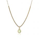 18ct gold necklace with prehnite pendant