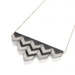triple row silver zigzag necklace