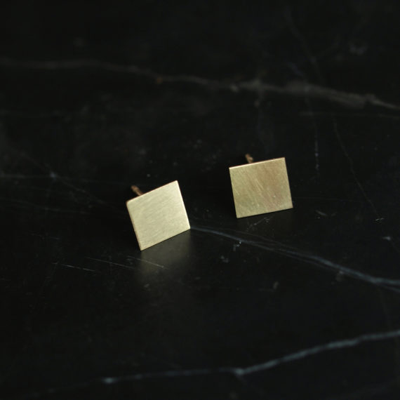 9ct gold delicate square studs