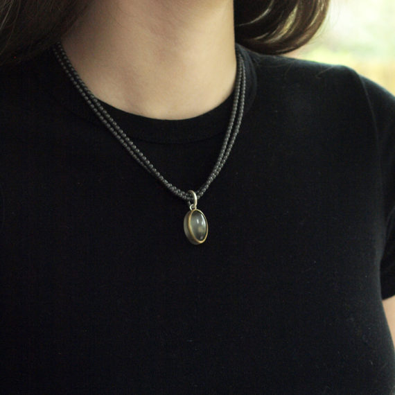 moonstone and haematatite necklace
