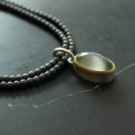 green moonstone and haematite necklace
