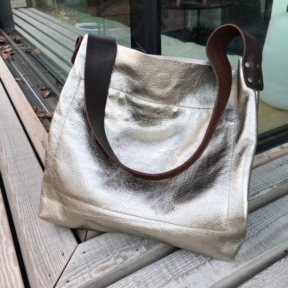 large leather tote