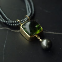 Tourmaline and pearl necklace
