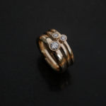 9ct gold diamond stacking rings